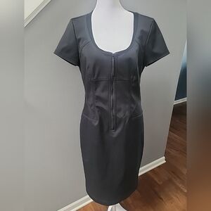 Carlisle black Short Sleeve Midi dress minimalist career work Luxury size 8